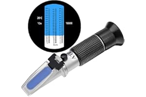 HHTEC Winzer Refraktometr 0-190 Öchsle 0-44 Brix (cukier), 0-38 km/h, Öchslemeter z ATC do pomiaru zawartości cukru do produkcji wina, z instrukcją obsługi w języku niemieckim