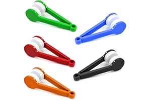 DIQC Eyeglass Cleaning Kit Portable Glasses Cleaning kit 5 pcs Mini Microfiber Cleaner Soft Brush Eyewear Cleaners Eyeglass Wipes Sunglass Cleaner Kit Tool with Pads (Green, Red, Black, Blue,Orange)