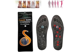 BAGALQIO Einlagen Original,Magnetic Insoles,Magnetische Einlegesohlen,Erleichterung Für Schmerzende Füße Mit Magnetischen Akupressur einlagen bequemeund atmungsaktive(Schwarz,1Pair, EU:36-42)