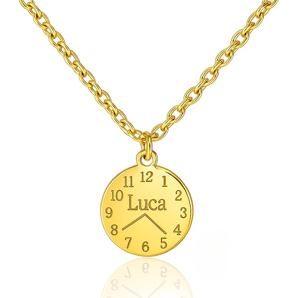 Geburts Taufuhr Gold 585 Mit Gravur Name Datum Uhrzeit Mit Kette 925 Vergoldet