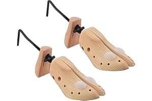 LIZZIE JACOBS Nowe opakowanie 2 męskich napinaczy do butów, 3-kierunkowe ekspandery do rozciągania, męskie buty, drewniane, regulowane drzewko do rozciągania, długość buta, szerokość, wysokość rozmiar