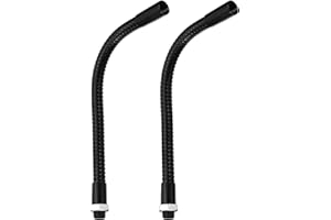 PATIKIL 7,9'' Universaler Schwanenhals-Schlauch, 2 Stück M10 Feingewinde Biegsamer Metallschlauch Flexibler Arm Weichrohrverlängerung für Lampe, DIY-Ausrüstung, Schwarz