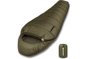 Bessport Sacco a Pelo per Adulti - Limit -9℃ e 0℃ Invernale Sacco a Pelo a Mummia Compatto per Trekking Campeggio Alpinismo Viaggi Escursionismo