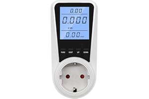 Cunbayi Wattmètre Prise Compteur d'Énergie, Consommation d'Énergie avec 7 Modes Surveillance, Écran LCD Rétroéclairé, Prise Consommation Electrique pour Économie d'Energie, Surcharges de Protection