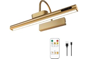 LYTARA Dimmable Wireless Picture Light with Remote Control and Timer, Rechargeable 5000mAh Battery Wall Sconce for Wall Pictures, Gallery Artwork, Paintings, Portraits, Dartboards