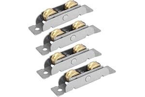 UXCELL sourcing map 4pcs roulette porte coulissante verre Fenêtre Sash Double Rouleaux Poulie Roue 64mm Longueur 12mm Diamètre