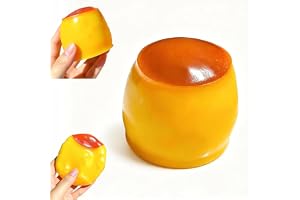 Crunchy Squishy Stress Ball, Caramel Pudding Stress Ball Squishy, Clay Filled Bead Squishy Sensory Squeeze Toy for Adults Party Favor Squeeze Toy Desk Stress Relief