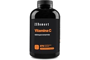 Vitamina C 1000 mg, 270 Comprimidos Veganos (Suministro para 9 meses), Solo 1 Tablet al Día | Antioxidante, Reduce el Cansancio y la Fatiga | Vitamina C Pura | Zenement