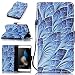 Produktbild Huawei P8 lite Flip Case Hellblau Farbige Zeichnung Volle Schutzhülle Karte Set Weiche Leder Magnet Flip Verschluss Abdeckung Romantisch Stil Bookstyle Hülle Soft Silikon Schock und Kratzer absorbiert Telefon Lederhülle mit Handschlaufe für Huawei P8 lite