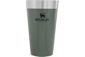 Stanley Adventure Stacking Beer Pint 0.47L - Termo Mantiene Fría 4 Horas - Jarra Cerveza Acero Inoxidable - Aislamiento al Vacío de Doble Pared - Apta Para Lavavajillas - Hammertone Green