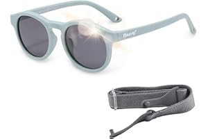 Maesy Gafas de Sol para Bebé y Niño, 1-3 Años, Protección Polarizada UV400, Montura Flexible y Blanda, Cinta Elástica Ajustable, Gafas de Sol Seguras y Cómodas para Niños, Bowi