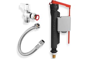 VORRENS Kit de WC toilette [Wirquin 3/8 Flotteur Robinet D'arrêt Équerre Tuyau Flexible] Flotteur deau Robinet Mecanisme Chasse d'eau Jollyfill Robinet D'arrêt Équerre Tuyau De Raccordement Mâle/Femelle 50