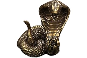 PATKAW Brass Snake Statue Cobra Snake Statue Animal Figure Chinese Zodiac Snake Figurine Wealth Sculpture Desktop Statue Home Decor Collectible Gift