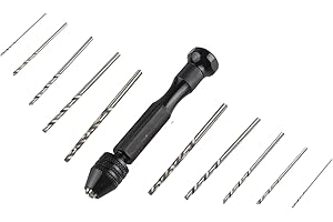 HALJIA 10 Pieces Twist Drill Bits Hand Woodworking Drill Precision Pin Vise Mini Micro Aluminum Hand Drill Rotary Tools for Model Jewelry Walnut Amber Beeswax Olive Nut