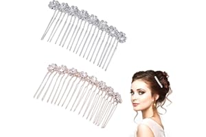 Reccisokz Pettine Laterale Con Strass Argento,Accessori Per Capelli Da Cerimonia,Fermaglio Cristallo,Spazzola Per Capelli Da Sposa,Fermaglio Capelli Donna Elegante