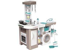 Smoby 7600311050 MiniTefal Studio Kuchnia i pralka 2w1, 2 strefy zabawy, dźwięki, 36 akcesoriów, 87x64x100 cm