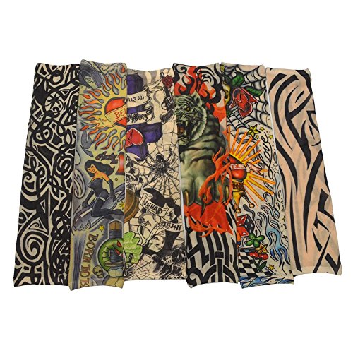 SUMERSHA Temporäre Gefälschte-Slip Tattoo Sleeves Arm Strümpfe (6 Stück) - 4