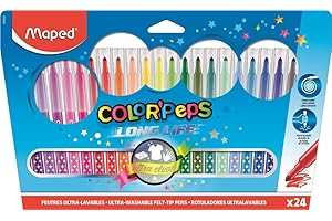 MAPED Etui de 24 Feutres COLOR'PEPS Assortis Moyen