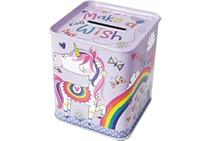 RACHEL ELLEN DESIGNS LTD Rachel Ellen Make A Wish Unicorn and Princess Money Tin Money Bank