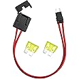 Tavaski Car Fuse Holder Connector, 32V 20 Amp 16 AWG, Tap and Test Automotive Circuits Red Wire Cable, Fit for Mini ATM Fusebox Panels 11.5 Inch, with 2Pcs 20A Fuses
