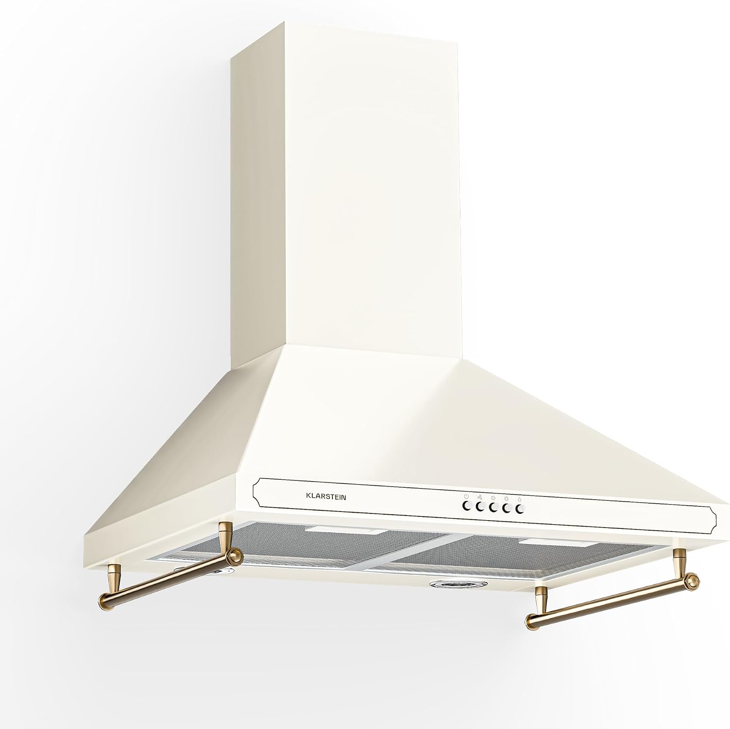 Klarstein 60cm Angled Extractor Fan for Kitchens, Exhaust Extractor Fan Hood w/Dishwasher Safe Aluminium Grease Filter, Quiet and Powerful 645m³/h Airflow, LED Lighting, Degreasing Extractor Hood