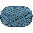 T-Shirt Yarn Knitting Fabric Crochet Fabric for Summer Hand DIY Bag Cover Pillow Crochet Projects 100g (#26 Blue-Grey)