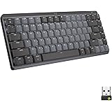 Logitech MX Mechanical Mini Clavier Sans Fil Rétroéclairé Performant, Boutons Tactiles Silencieux, Bluetooth, USB-C, macOS, W