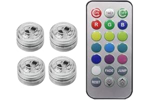 Ailan Drahtlose selbstklebende LED Auto Innenbeleuchtung, Fernbedienung, Dach, bunte Nachtlichter, Lampe, Aquarium, Party Dekoration, 4 Lichter