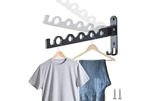 CCYY Wandgarderobe, Wand Kleiderstange, Kleiderstange zur Wandmontage Klappbar, Platzsparend Wand Kleiderlüfter, Garderobenhaken Klappbar, Mit Schrauben, für Wohnzimmer, Bad, Schlafzimmer, Büro, Schrank