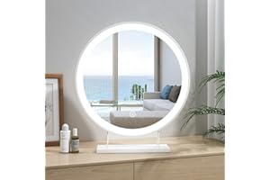 Heilmetz Vanity Mirror with Lights, Hollywood Mirror Dressing Table, Light up Mirror Makeup Mirror with Lighting 3 Color Temperature, White Round Mirrorф48 cm