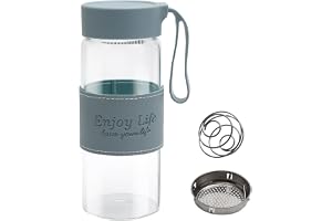 APOMOONS Protein Shaker Glas 480 ml Sil & Rostfritt Stål Boll Proteinshaker Fitnessflaska