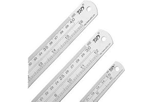 FJYQOP Nuosen Stainless Steel Ruler Set of 3 with 12", 6" and 16" Precision Ruler Kit