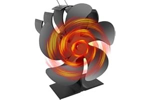 drtulz Wood Stove Fan Fireplace 5 Blade Heat Powered Stove Fans for Woods Log Wood Burner Fireplace Eco Friendly Fan for Home