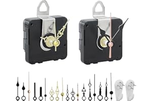 JRSHIRLEYLTD 2 piezas de movimiento de pared miniatura para relojes, piezas de repuesto con 6 manecillas para bricolaje, reparación, reemplazo de piezas