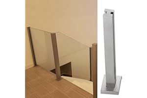 LZMZMQ Poste Para Barandilla Escaleras Vidrio Abrazadera Soportes De Barandilla Plateada Para Paneles De Vidrio Templado, 65cm / 75cm / 85cm / 95cm / 105cm / 115cm / 125cm / 135cm / 145cm / 155cm Barandilla