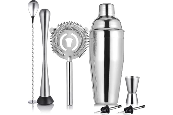 ETENS Cocktailshaker-set rostfritt stål och barset, bartenderkit mixologi dryckesblandare, bartending tools presenter: Martin