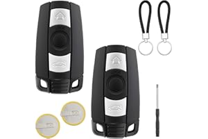 KingYH 2 Stück Autoschlüssel Gehäuse mit LIR2025 Batterie und Klein Aufbewahrungsbox 3 Tasten Schlüsselgehäuse Ersatzschlüssel Anwendbar für B-M-W Serie1 2 3 5 6 X1 X5 E81 E82 E87 E88 E89 E90 E91