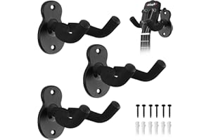 HEEDPEIUR 3 Stück Gitarrenhalter, Gitarren-Wandhalterung, Gitarrenhalterung, Metall-Gitarren-Aufhänger mit Schwamm, Wand Gitarren-Haken-Halter für Gitarren, Bässe, Akustikgitarre, Mandala, Banjo, Ukulelen