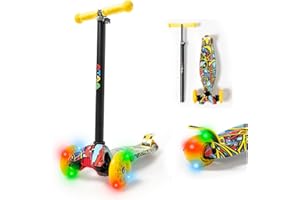 Patinete de 3 Ruedas ATAA Flash -Patinete para niños de 3 Ruedas, Patinete Infantil con Luces, Patinete de 3 Ruedas con Manillar Ajustable, Giro por Gravedad, Patinete de 2 a 9 años