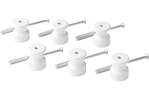 Klartext - Isolatori BELLE ÉPOQUE in stile vintage per installazione con cavo trecciato tessile, in pregiata porcellana artigianale, colore bianco lucido, Ø20mm, 6 Pz.