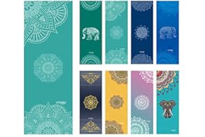 UCOOLY Yoga Towel,Mat Towel with Smart Corner Pockets and Elastic Loop,Non Slip Hot Yoga Towel for Bikram,Pilate,Fitness 24"x72"