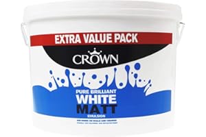 CROWN Matt Emulsion Paint 7.5L Pure Brilliant White