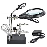 MG16129 &Ccedil;ok Fonksiyonlu Işıklı B&uuml;y&uuml;te&ccedil; &ndash; Lehim Tamir Standı, 5 LED &rsquo;li, 2.5x / 7.5x / 10X Zoom