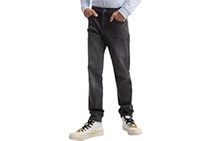 Dellmoor Boys Denim Jeans Regular Fit Stretch Denim Pants For Kids, Stylish and Comfortable Denim Jeans for Boys, Adjustable Waistband for Ages 7-12 Years