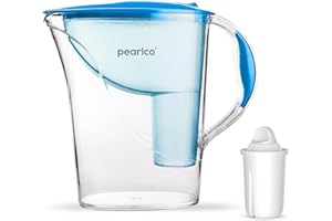 PearlCo Standard - Carafe avec filtre à eau - bleue - 1 cartouche classic incluse (compatible avec Brita Classic)