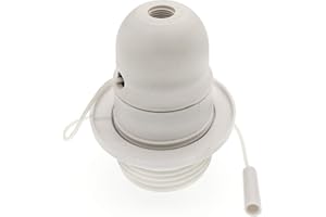 FINELED Portalampada a catena con filettatura E27, E26 E27 vintage Edison a vite in plastica, set di montaggio a sospensione (bianco)