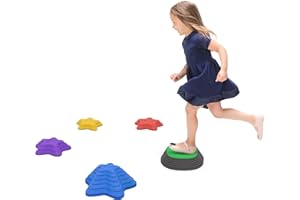 ‎ZONEKIZ ZONEKIZ Flusssteine, 5-tlg. Balanciersteine für Kinder, Stapelsteine, Rutschfestes Balancespiel, Trittsteine bis 80 kg Belastbar, für Indoor, Outdoor