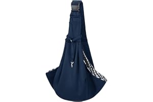 Coolzon Écharpe de transport double face pour chien et chat de petite et moyenne taille, avec bandoulière réglable pour la marche, les voyages, l'extérieur (bleu)