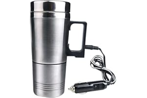 Auto Elektrische Heizungs Tasse/Car Electric Heater Mug - Mengshen Heating Water Coffee Cup with Charger 12V Stainless Steel Car Cigarette Lighter Auto Kettle Pot Bottle Hot Portable Travel, CA03