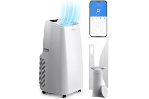 Pro Breeze 4-in-1 Powerful Portable Air Conditioner 12,000 BTU - Smart Home WiFi Compatible - App & Voice Control - Heater & Dehumidifier mode, 24hr Timer & Window Venting Kit - Class A Energy Rating